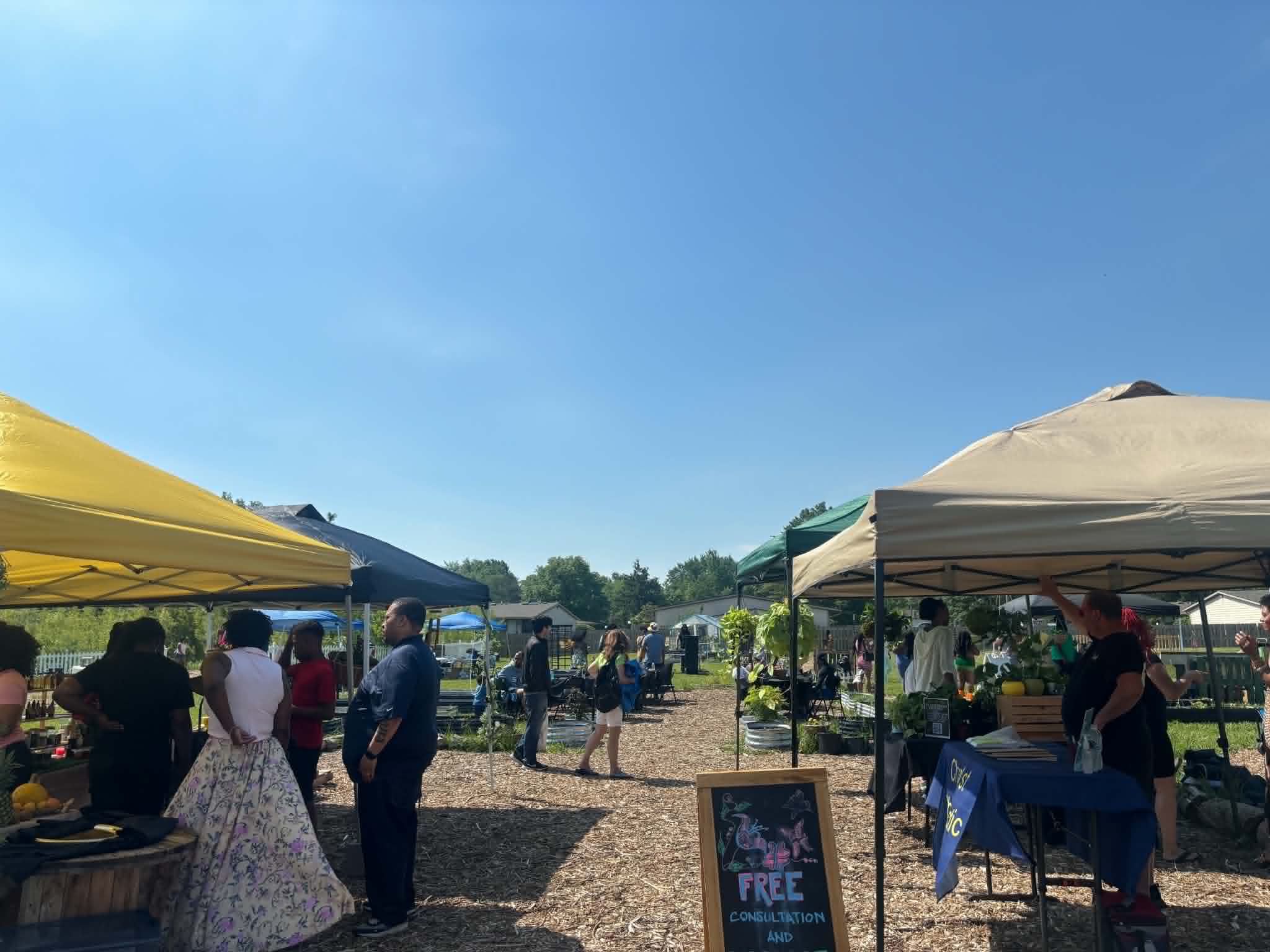 Vendor row with FREE consultation sign