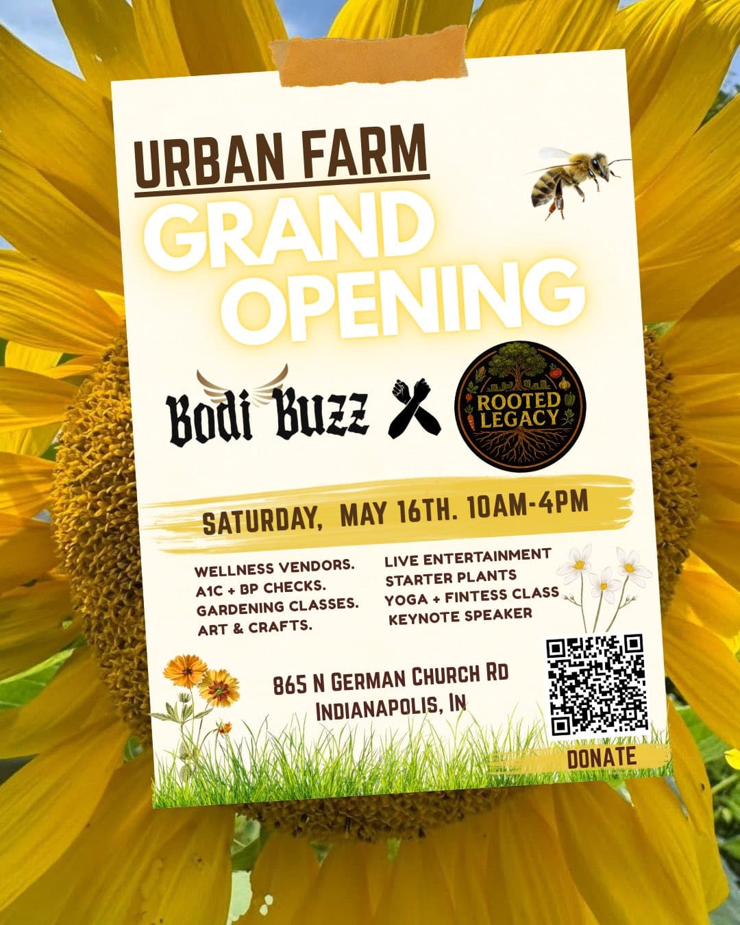 Urban Farm Grand Opening flyer