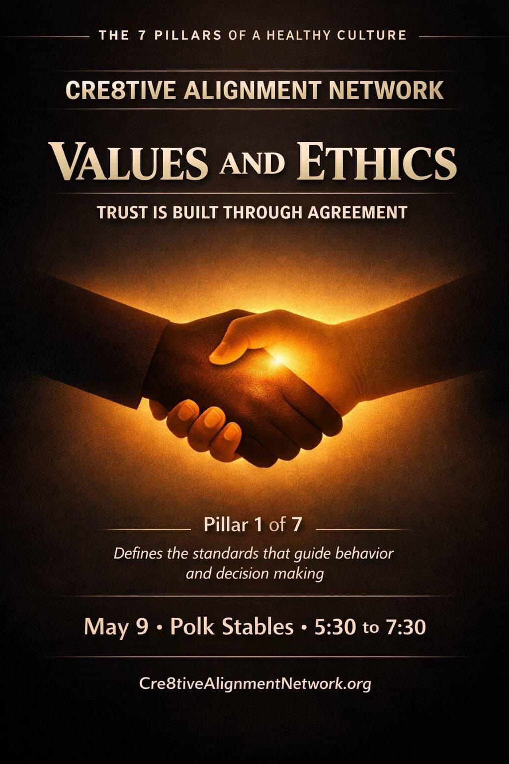 Values and Ethics — 7 Pillars of a Healthy Culture (Pillar 1) flyer